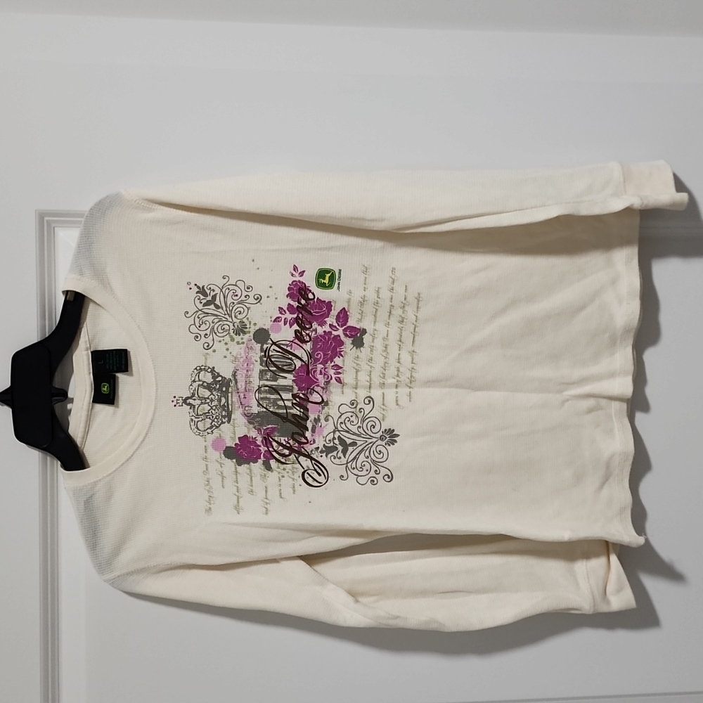 John Deere women's Waffle long sleeve, sz. Large